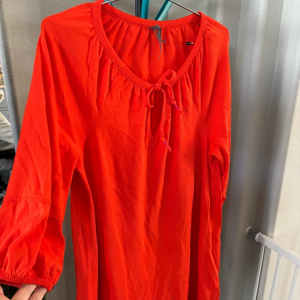 Anthropologie vibrant Orange boho dress
